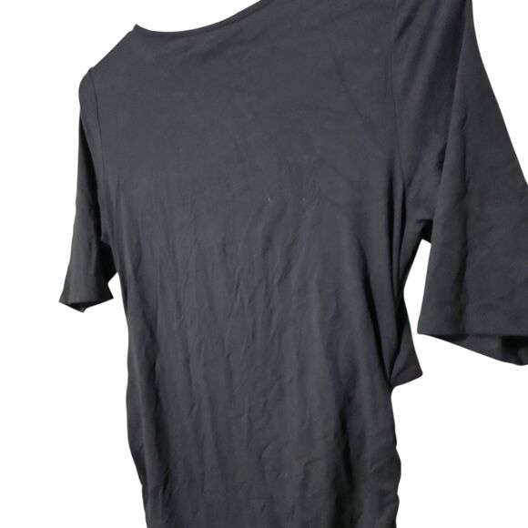 Pokkori Kimi Kai Maternity Dress Size XL Black Stretch Short Sleeve - Picture 6 of 12